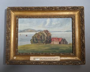 A framed painting of Sea Bank Farm, the present site of the Golf View.
